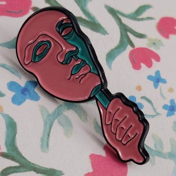 Pop Art Dramatic Mask Enamel Pin - Picture 10 of 10